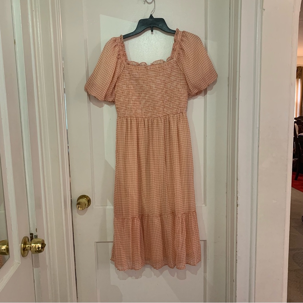 Lauren Conrad Puff Sleeve Midi Dress